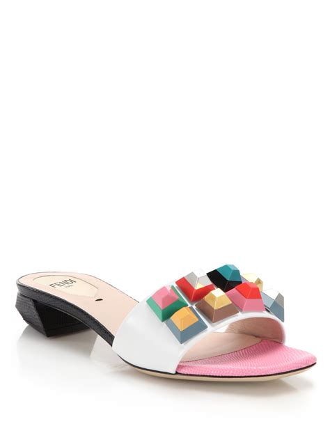 fendi multicolour leather and fabric sandals|FENDI Sandals for Women .